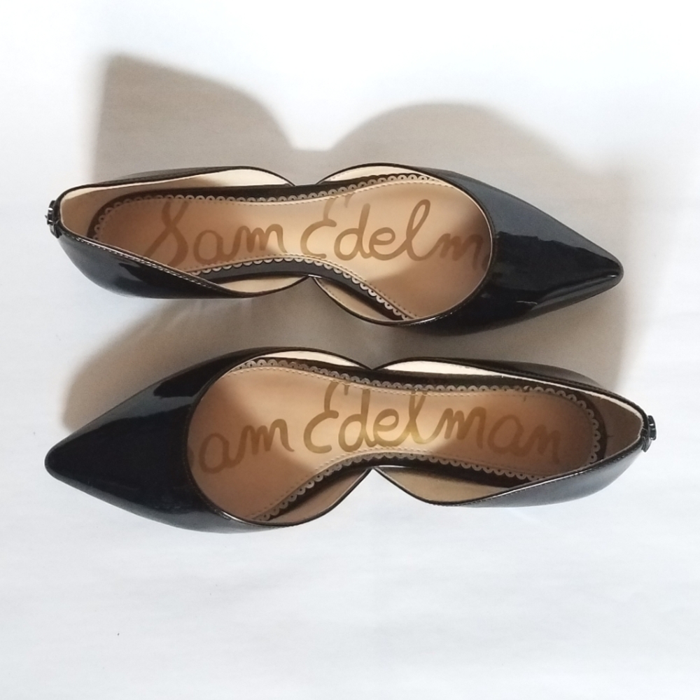 Sam Edelman Black Patent Pointed Flats (size: 6)